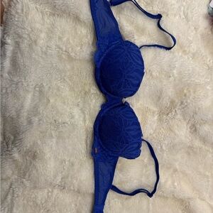 Blue Lace Underwire Bra